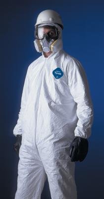 DuPont X-Large White 5.4 mil Tyvek Disposable Coveralls With Front Zipper Closure (25 Per Case)