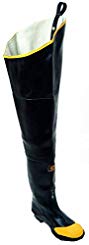 Herco Heavy Duty Rubber Steel Toe Hip Waders - Men's Size 15 (Black)