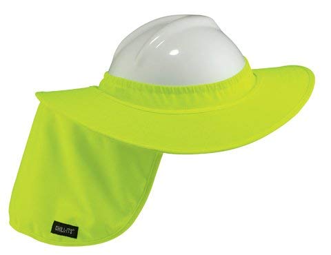 Ergodyne Chill-Its 6660 Hard Hat Brim with Shade - Lime - Pack 12