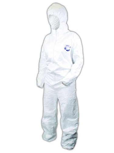 Magid EconoWear DuPont Tyvek Coverall with Hood, Disposable, Elastic Cuff, White, Large (Case of 25)