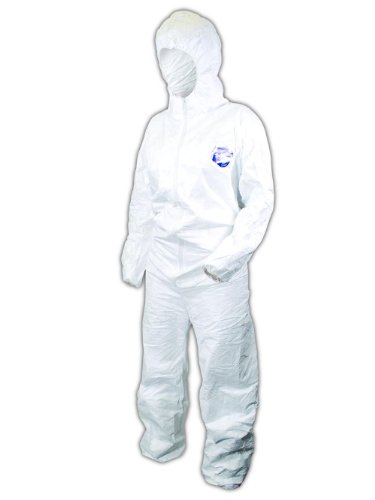 Magid EconoWear DuPont Tyvek Coverall with Hood, Disposable, Elastic Cuff, White, 4X-Large (Case of 25)