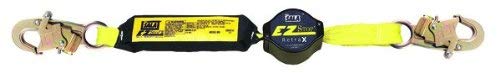 3M DBI-SALA 1241460 Shock Absorbing Lanyard, 6' Single-Leg Retractable Web and Snap Hooks At Each End, Navy/Yellow