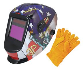 Astro Pneumatic Tool 8097SE Auto-Darkening LVA Welding Helmet with USA Theme