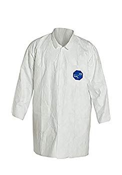 DuPont Tyvek 400 TY212S Disposable Lab Coat with Open Cuff, White, X-Large (Pack of 30)