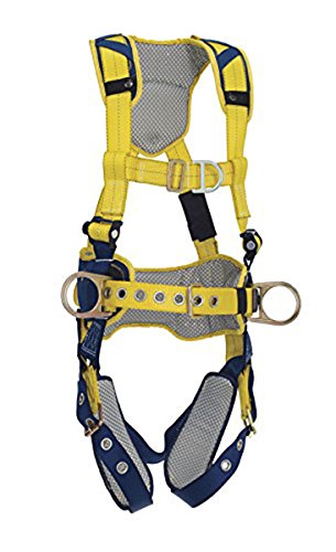 3M DBI-SALA DeltaComfort 1100632 Fall Arrest Kit with Back/Front/Side D-Rings, Belt with Pad, Tongue Buckle Leg Straps and Comfort Padding, Small, Navy/Yellow