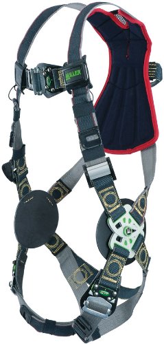 Miller RKNARFD-QC-BDP/S/MBK Revolution Arc Rated Harness with Kevlar-Nomex Webbing, Front D-Ring, Removable Belt, Side D-Rings and Pad and Quick-Connect Leg Buckles, Black, Small/Medium