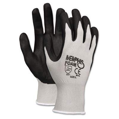 Memphis Economy Foam Nitrile Gloves, Small, Gray/Black, Dozen