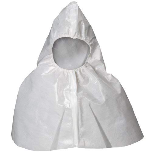 Lakeland ChemMax 2 Taped Seam Bell Shaped Pullover Hood, Disposable, White (Case of 12)