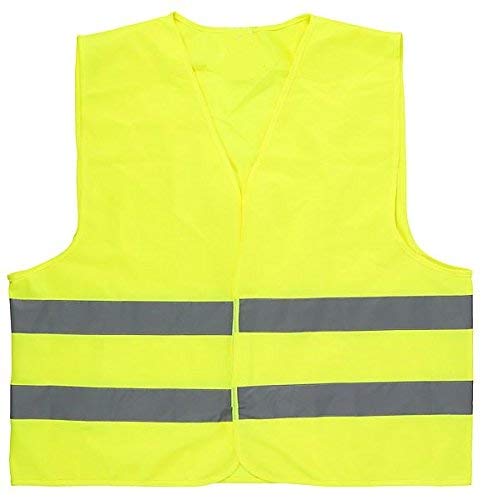 ULTRA Reflective Safety Vest With Reflective Stripes 100% Polyester Universal Fit Unisex Perfect For Running, Jogging, Walking, Construction, Cycling And More WHOLESALE BULK LOT (50 Pack, Yellow)