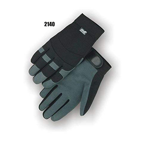 (12 Pair) Majestic DEER SPLIT PALM GLOVES WITH KNIT BACK - 2X LARGE, GRAY(2140/12)