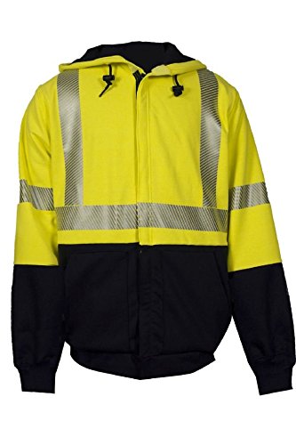 National Safety Apparel C21HC08C33X Fr Hybrid Sweatshirt 3X-Large ,Fluorescent Yellow, Navy