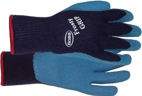 12 Pack Boss 8439L Frosty Grip Latex Dipped Gloves - Large