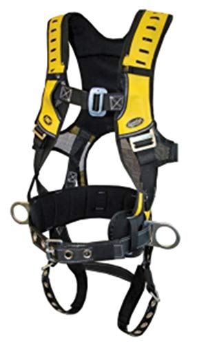 Guardian Fall Protection 193021 Construction Premium Edge Harness with Pass-Thru Chest Buckle, Waist Tounge Buckle and Leg Tounge Buckles, M-XLarge