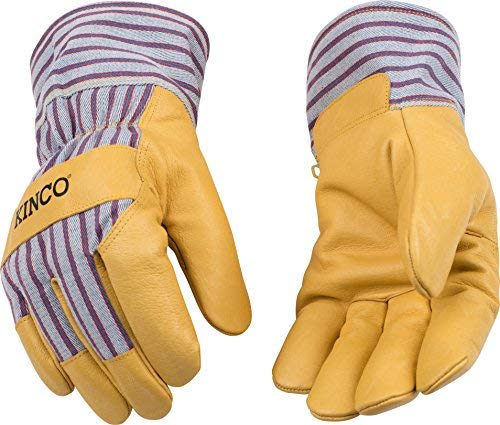 Kinco 1927 Thermal Heatkeep Lined Grain Pigskin Leather Glove, Work, Large, Palomino (Pack of 6 Pairs)