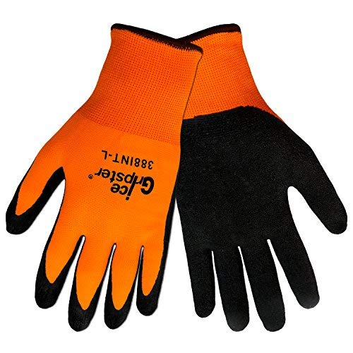 Global Glove 388INT Ice Gripster Rubber Glove, Work, Extra Large, Orange/Black (Case of 72)