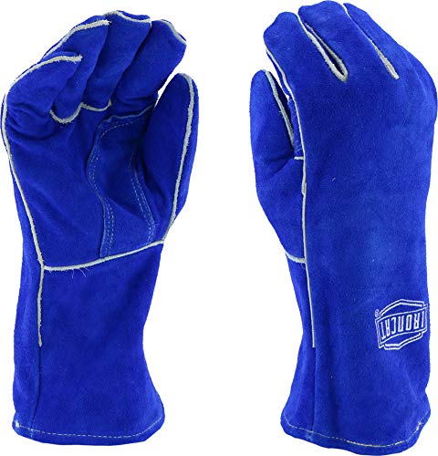 West Chester IRONCAT 9050 Premium Split Cowhide Leather Stick Welding Gloves: Blue, Large, 12 Pairs