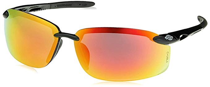 Crossfire Eyewear 12620 W ES5-W Safety Glasses with Black Temples and Red Mirror Lens (24 Pack)