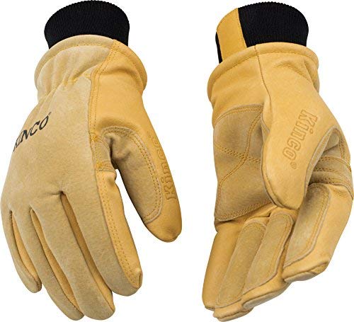 Kinco 901 Heatkeep Thermal Lining Pigskin Leather Ski Drivers Glove, Work, Large, Golden (Pack of 6 Pairs)