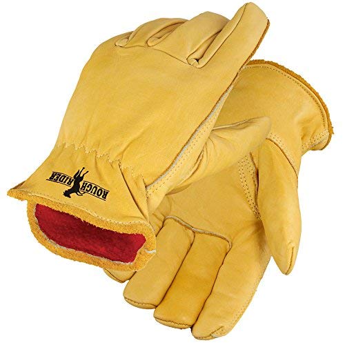 Galeton 2600-L 2600 Rough Rider Insulated Premium Leather Driver Gloves, Flannel Lined, Large, Gold, (Pack of 12)