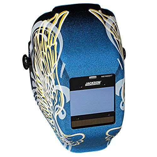 Jackson Safety Insight Variable Auto Darkening Welding Helmet, HaloX (46100), Gold Wings, 1 Helmet/Order