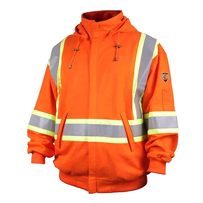 Revco/Black Stallion TruGuard™ 200 FR Cotton Hooded (Safety Orange) Sweatshirt, Reflectives LG