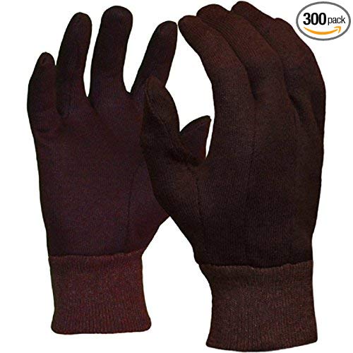 Azusa Safety C47100 Polyester/Cotton Safety Work Gloves, Brown Jersey Gloves, Large (Pack of 300 Pairs)