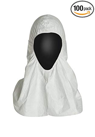 DuPont Tyvek TY657S Pullover Hood, Universal Size, White (Pack of 100)