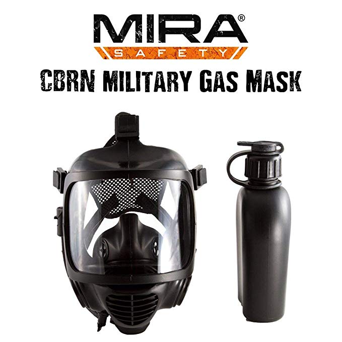 MIRA CBRN Full Face Nuclear Gas Mask Certified With EN 136- Durable Bromobutyl Rubber, Wide Visor, Ergo Speech Diaphragm- Protection Against CBRN Nuclear, Biological, Radiological Agents (Mask System)