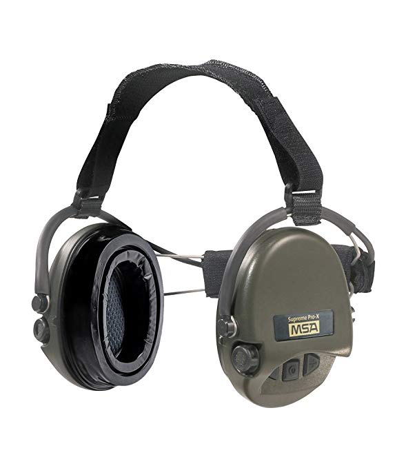 MSA Sordin Supreme Pro X with green cups - Neckband - Electronic Earmuff equipped with comfortable ear-seals, slim-design