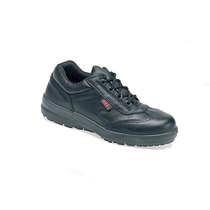 S&B Women's ABS 134P Leather Water Resistant Trainer Safety Shoe With Steel Toe Caps US Size 9 Black