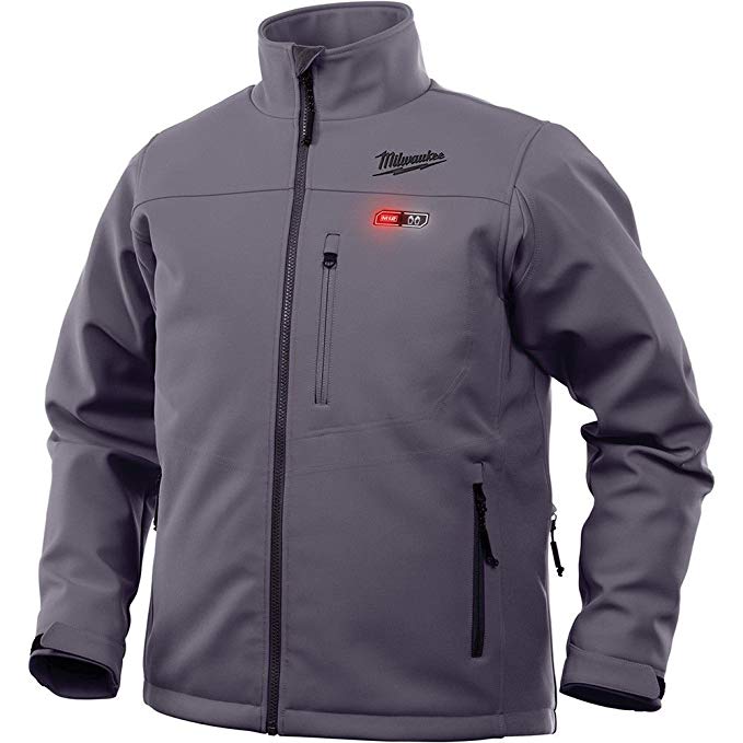 Milwaukee Heated Jacket M12 12V Lithium-Ion Front and Back Heat Zones - Battery and Charger Not Included - (Medium, Gray)