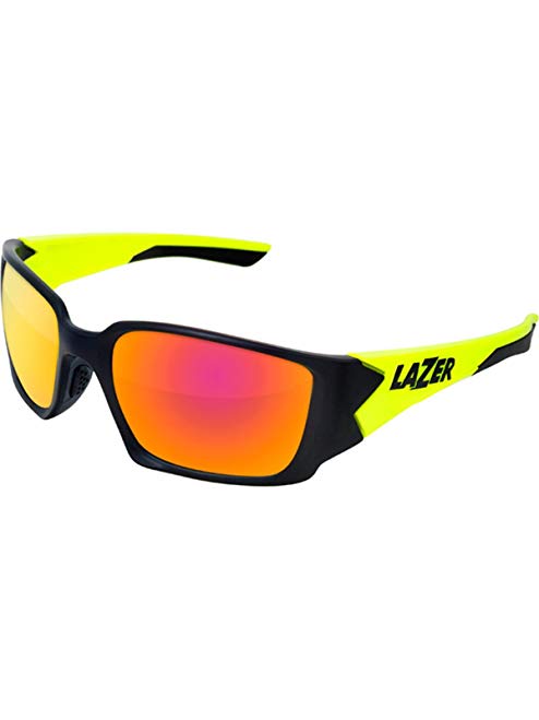 Lazer Matt Black-Flash Yellow-Grey-Rainbow Krypton Kr1 Cycling Glasses (Default , Yellow)