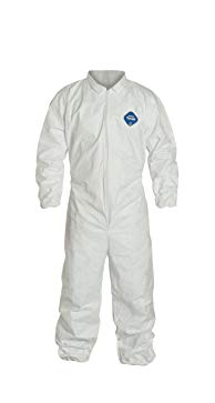 DuPont Tyvek 400 TY125S Disposable Protective Coverall with Elastic Cuffs, White, 2X-Large (Pack of 25)