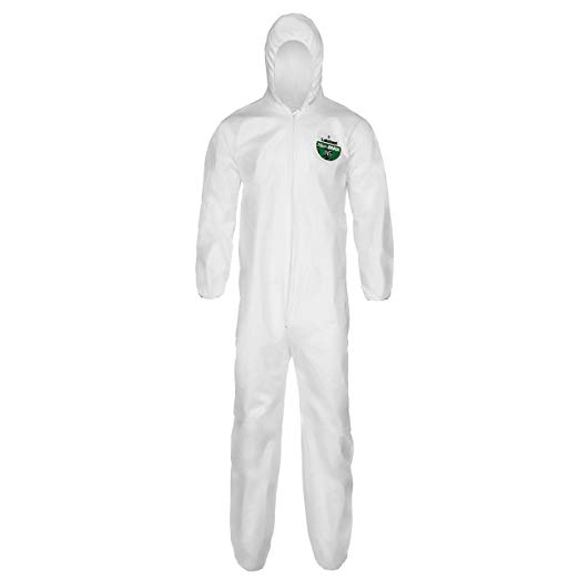 Lakeland MicroMax NS Microporous General Purpose Disposable Coverall with Hood, Elastic Cuff, 2X-Large, White (Case of 25)