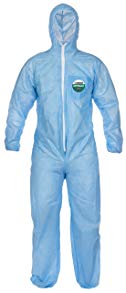 Lakeland SafeGard SMS Polypropylene Coverall with Hood, Disposable, Elastic Cuff, 2X-Large, Sky Blue (Case of 25)