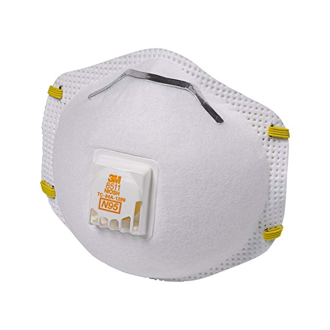 3M 8511 Particulate Respirator, N95, 10 Per Box, Plastic, 1