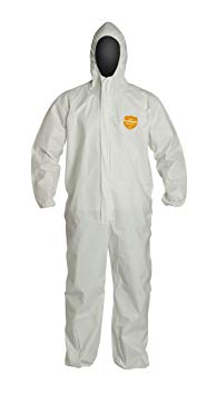 DuPont ProShield 60 NG127S Disposable Protective Coverall with Elastic Cuff, Hood and Storm Flap, White, X-Large (Pack of 25)
