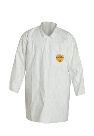 DuPont Tyvek 400 TY212S Disposable Lab Coat with Open Cuff, White, 2X-Large (Pack of 30)