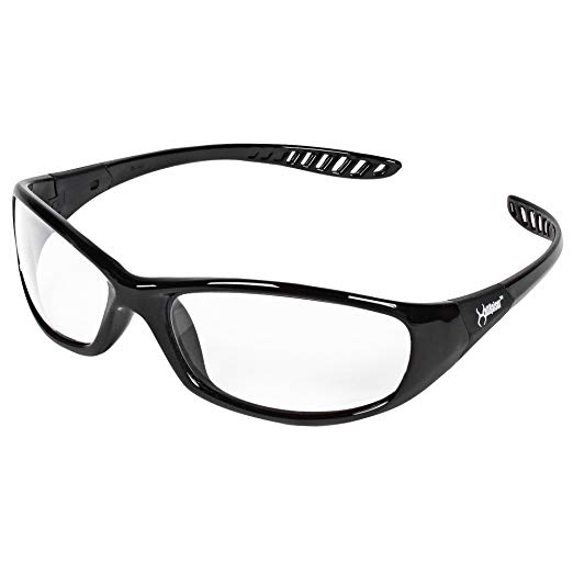 Jackson Safety V40 Hellraiser Safety Glasses (28615), Clear Anti-Fog Lens with Black Frame, 12 Pairs / Case