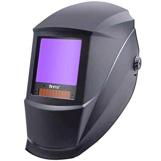 Antra AH7-X30P-0000 Digital Controlled Solar Powered Auto Darkening Welding Helmet Wide Shade 4/5-8/9-13 with Grinding Feature Extra Lens Covers Great for TIG, MIG, MMA, Plasma