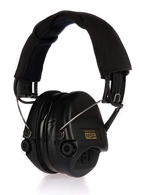 MSA Sordin Supreme Pro X - Premium Edition - Electronic Earmuff with black headband, black cups and gel seals fitted