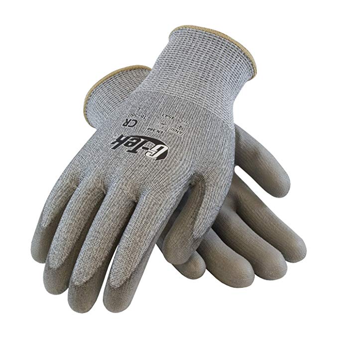 G-Tek CR 16-560/S Seamless Knit HPPE/Glass Glove with Polyurethane Coated Smooth Grip on Palm and Fingers