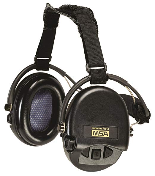 MSA 10149445 Supreme Pro-X Earmuff with Black Neckband, Black Cups with Gel