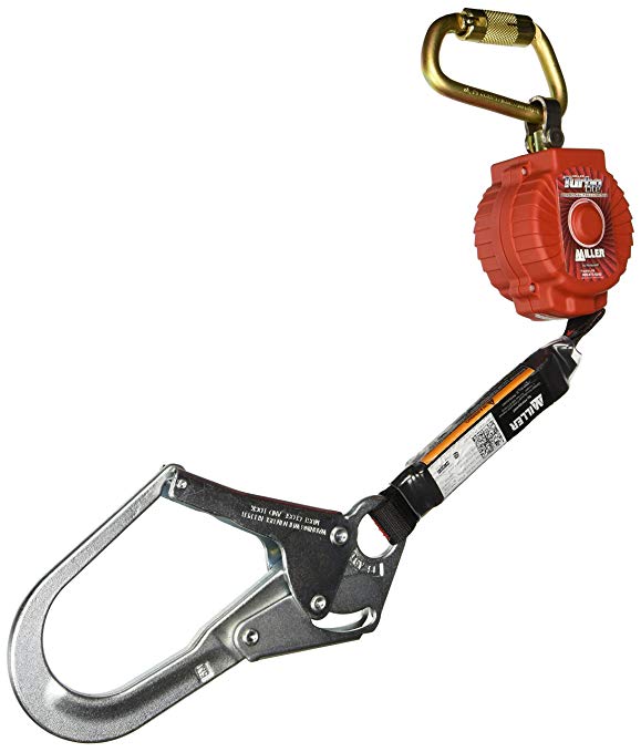 Miller MFL-2-Z7/6FT TurboLite 6-Foot Personal Fall Limiter with Steel Twist-Lock Carabiner, Red