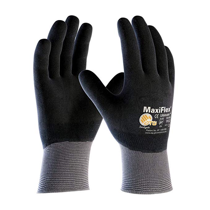 MaxiFlex Ultimate 34-876/XXXL Seamless Knit Nylon/Lycra Glove with Nitrile Coated Micro-Foam Grip on Full Hand - 24 Pack