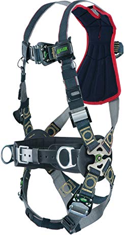 Miller RKNARRL-QC-BDP/XXL/XXXLBK Revolution Arc Rated Harness with Kevlar-Nomex Webbing, Removable Belt, Side D-Rings and Pad, Rescue Loop and Quick-Connect Leg Buckles, Black, 2X/3X