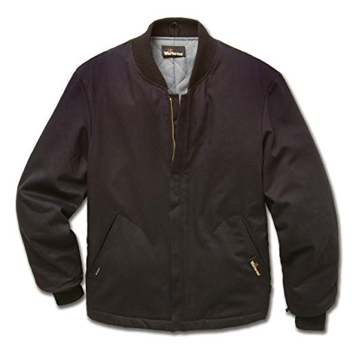 Workrite FR Flame Resistant 7 oz UltraSoft Athletic-Style Jacket/Liner, Knit Cuff, Large, Regular Length, Black