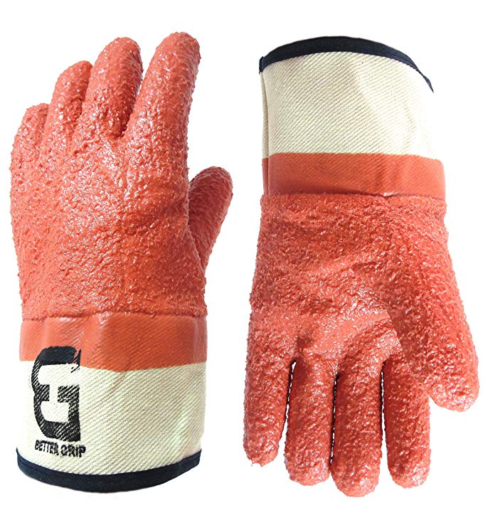 Better Grip BG23173 Premium Raised Finish Monkey Grip Jersey Glove, Vinyl Coating, Safety Cuff, One Size (12 Pair)