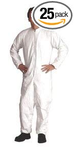 Dupont Safespec White Large Isoclean, Tyvek Cleanroom Coveralls - Fits 24 1/4 in Chest - ISO Class 4 Rating - 32 1/4 in Inseam - IC253BWHLG0025CS [PRICE is per CASE]