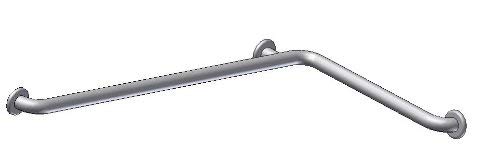 CSI Bathware BAR-HA2736-TW-125-SA Stainless Steel 27-Inch by 36-Inch Grab Bar with L-Shaped Horizontal Angle Bathroom Safety Bar and Concealed Flanges, Satin Finish